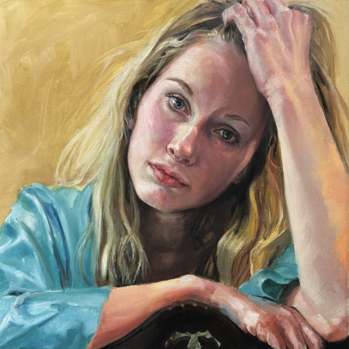 ‘Waiting’ oil study by Angela Jackson