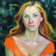 Oil portrait -study of young woman by Angela Jackson