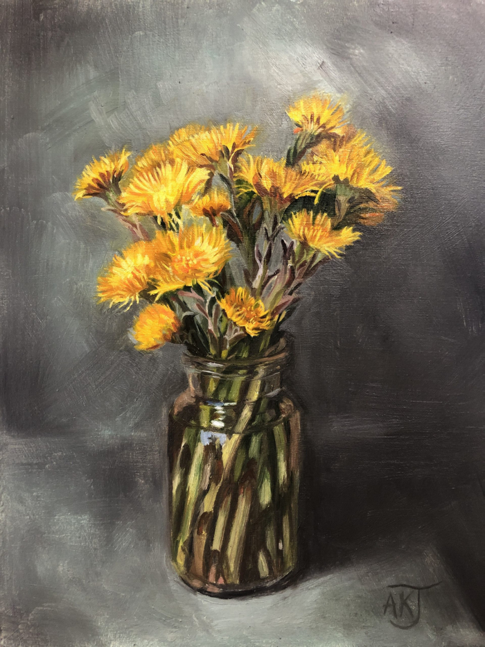“Coltsfoot “ by Angela Jackson oil on panel