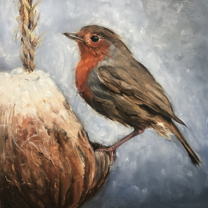 “Snowy Robin” by Angela Jackson